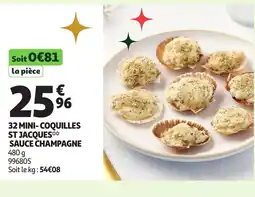 Auchan 32 mini-coquilles st jacques sauce champagne offre
