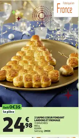 Auchan 2 sapins coeur fondant lardons et fromage offre