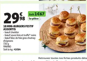 Auchan 18 mini-burgers festif assortis offre