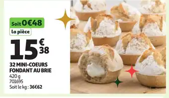 Auchan 32 mini-coeurs fondant au brie offre