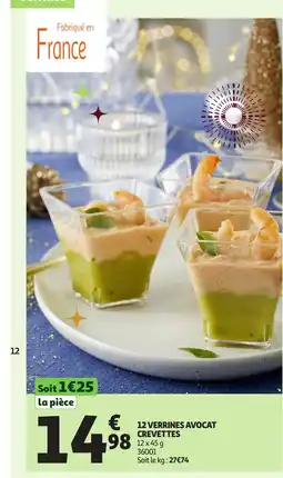 Auchan 12 verrines avocat crevettes offre