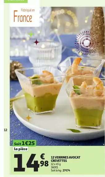 Auchan 12 verrines avocat crevettes offre