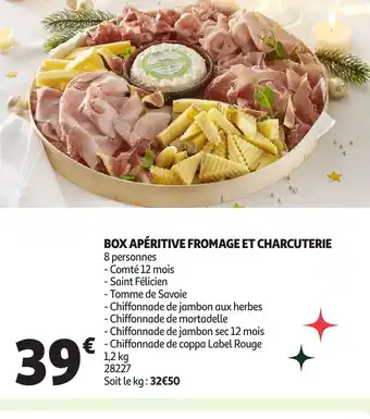 Auchan Box apéritive fromage et charcuterie offre