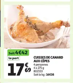 Auchan Cuisses de canard aux cèpes offre