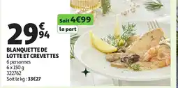 Auchan Blanquette de lotte et crevettes offre
