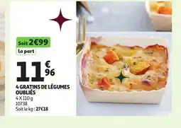 Auchan 4 gratins de légumes oubliés offre