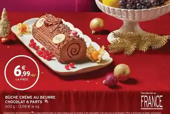 Intermarché Büche crème au beurre chocolat 6 parts offre