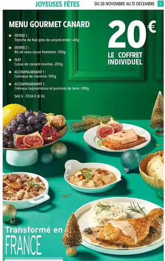 Intermarché Canard - menu gourmet offre