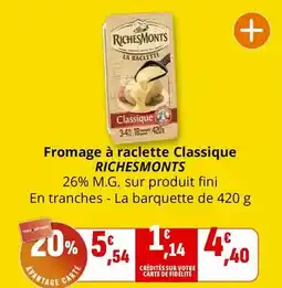 Coccinelle Express Richesmonts - fromage à raclette classique offre