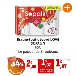 Coccinelle Express Sopalin - essuie-tout décoré love offre