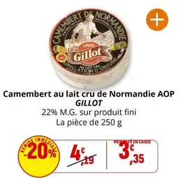 Coccinelle Express Gillot - camembert au lait cru de normandie aop offre
