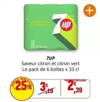 Coccinelle Express 7 up - saveur citron et citron vert le pack de 6 boîtes offre