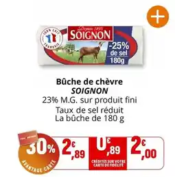 Coccinelle Express Soignon - bûche de chèvre offre