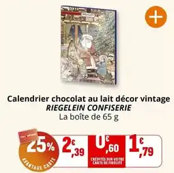 Coccinelle Express Riegelein - calendrier chocolat au lait décor vintage offre