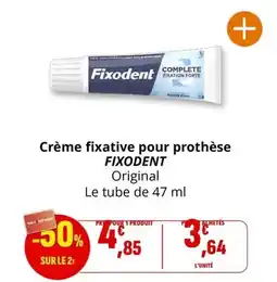 Coccinelle Express Fixodent - crème fixative pour prothèse offre