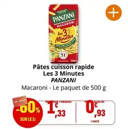 Coccinelle Express Panzani - pâtes cuisson rapide les 3 minutes offre