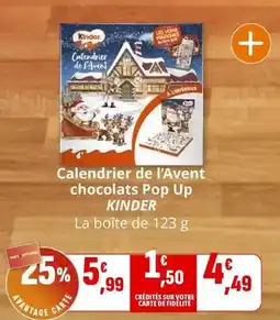 Coccinelle Express Kinder - calendrier de l'avent chocolats pop up offre