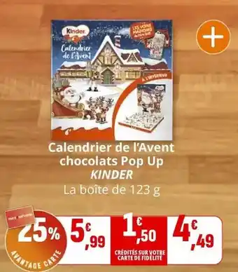 Coccinelle Express Kinder - calendrier de l'avent chocolats pop up offre