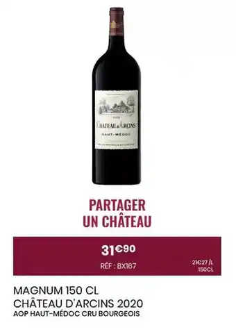 Nicolas Château - magnum 150 cl d'arcins 2020 offre