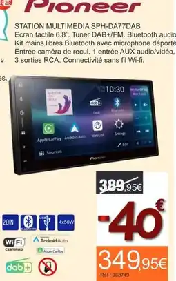 Autobacs Pioneer - station multimedia sph-da160dab offre