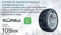 Autobacs Système de tension automatique chaînes neige cg-9 offre