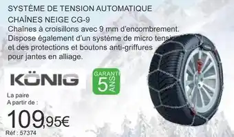 Autobacs Système de tension automatique chaînes neige cg-9 offre