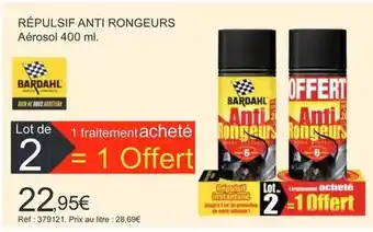 Autobacs Bardahl - répulsif anti rongeurs aérosol 400 ml offre