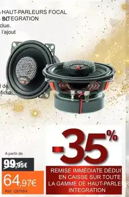 Autobacs Remise immediate déduit en caisse sur toute la gamme de haut-parle integration offre
