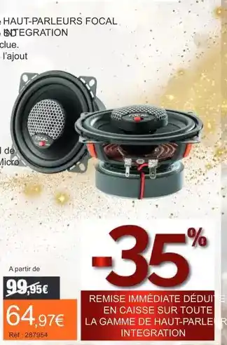 Autobacs Remise immediate déduit en caisse sur toute la gamme de haut-parle integration offre