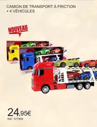 Autobacs Camion de transport à friction +4 véhicules offre