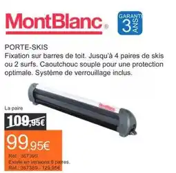 Autobacs Fixation sur barres de toit. jusquà 4 paires de skis ou 2 surfs caautchuc xl offre