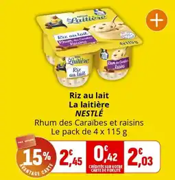 Coccimarket Riz au lait la laitière nestlé offre