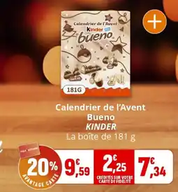 Coccimarket Calendrier de l'avent bueno kinder offre