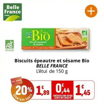 Coccimarket Biscuits épeautre et sésame bio belle france offre