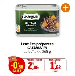Coccimarket Lentilles préparées cassegrain offre