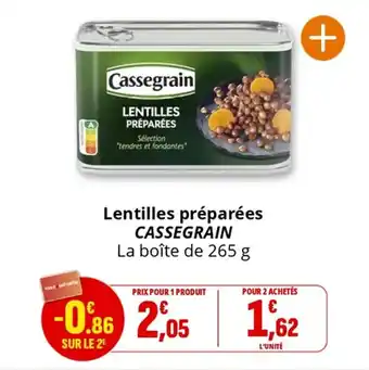 Coccimarket Lentilles préparées cassegrain offre