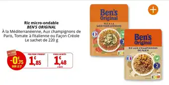 Coccimarket Riz micro-ondable ben's original offre