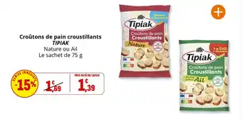 Coccimarket Croûtons de pain croustillants tipiak offre