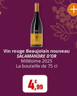 Coccimarket Vin rouge beaujolais nouveau salamandre d'or offre