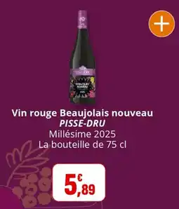 Coccimarket Vin rouge beaujolais nouveau pisse-dru offre
