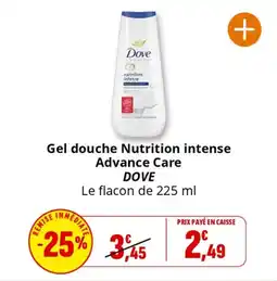 Coccimarket Gel douche nutrition intense advance care dove offre