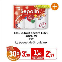 Coccimarket Essuie-tout décoré love sopalin offre
