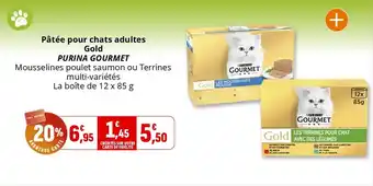 Coccimarket Pâtée pour chats adultes gold purina gourmet offre