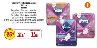 Coccimarket Serviettes hygièniques ultra nana offre
