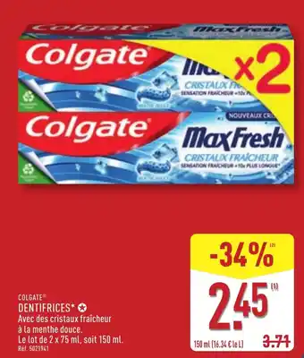ALDI Colgate dentifrice offre