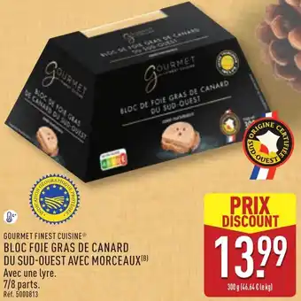 ALDI Bloc foie gras de canard du sud-ouest avec morceaux offre
