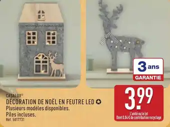 ALDI Décoration de noël en feutre led offre