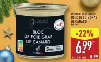 ALDI Gourmet finest cuisine bloc de foie gras de canard offre