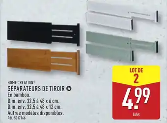 ALDI Séparateurs de tiroir offre