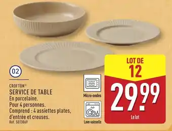 ALDI Crofton service de table offre